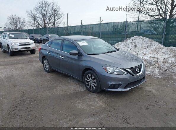 3N1AB7AP8KY294780 2019 NISSAN SENTRA Серый Передняя правая четверть