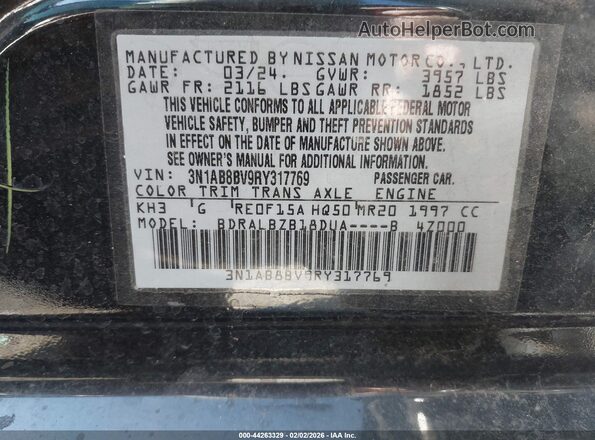 3N1AB8BV9RY317769 2024 NISSAN SENTRA Черный Вид подкапотного пространства