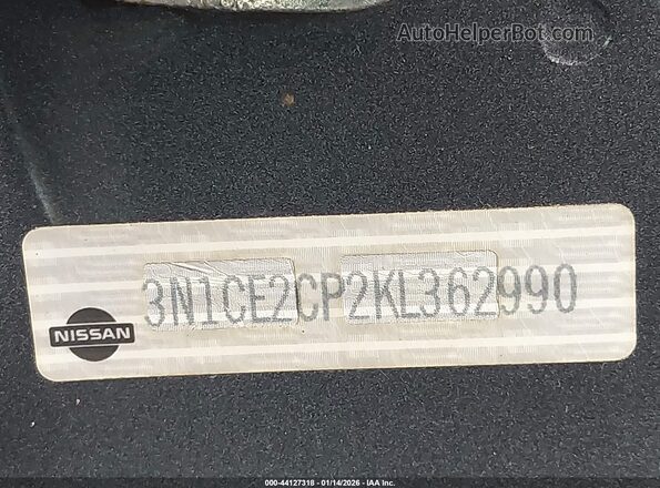 3N1CE2CP2KL362990 2019 NISSAN VERSA NOTE Gray Вид щитка приладів