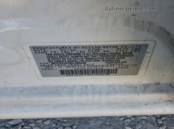 3N1CE2CP3GL395438 2016 NISSAN VERSA White Вид наклейки з VIN-кодом