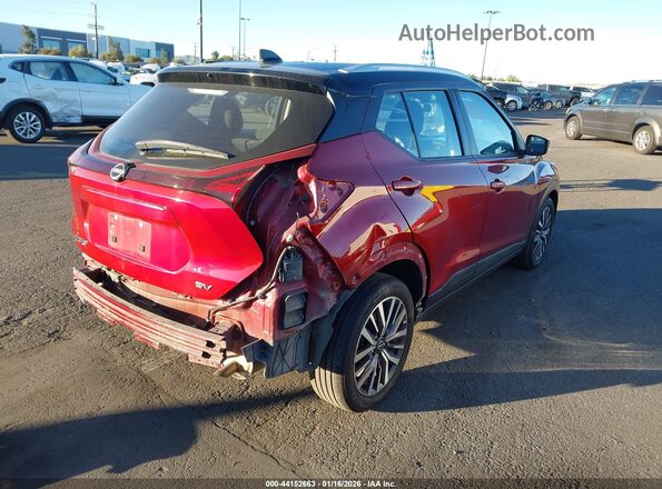 3N1CP5CV6NL503378 2022 NISSAN KICKS Бордовый Задняя правая четверть