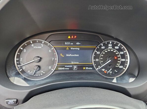 3PCAJ5AB2SF105349 2025 INFINITI QX50 Синий Вид щитка приборов