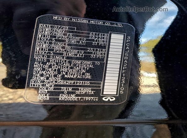 3PCAJ5BA2PF123105 2023 INFINITI QX50 Черный Вид подкапотного пространства