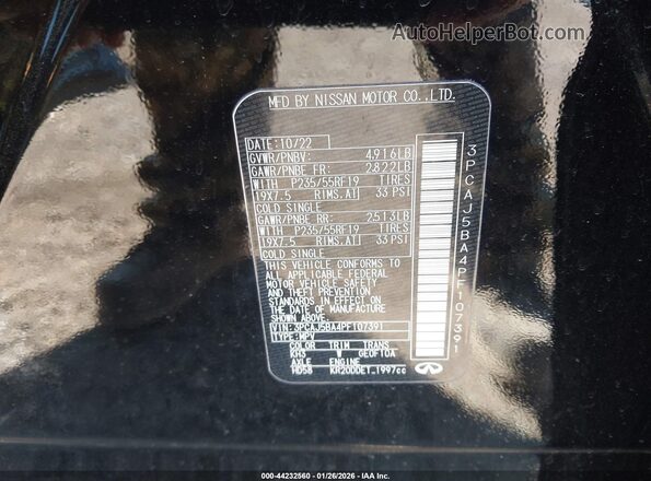 3PCAJ5BA4PF107391 2023 INFINITI QX50 Black Շարժիչի բաժամունքի տեսք