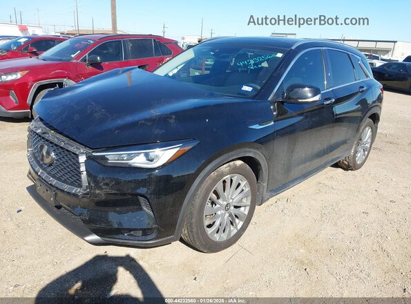 3PCAJ5BA4PF107391 2023 INFINITI QX50 Black Առջևի ձախ երեք քառորդ տեսարան