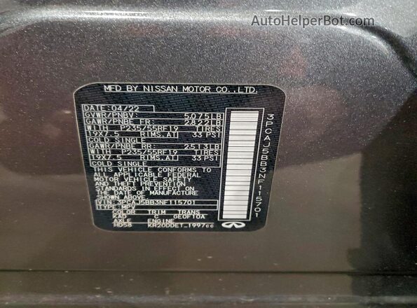3PCAJ5BB3NF115701 2022 INFINITI QX50 Серебряный Панорамный вид салона 360°