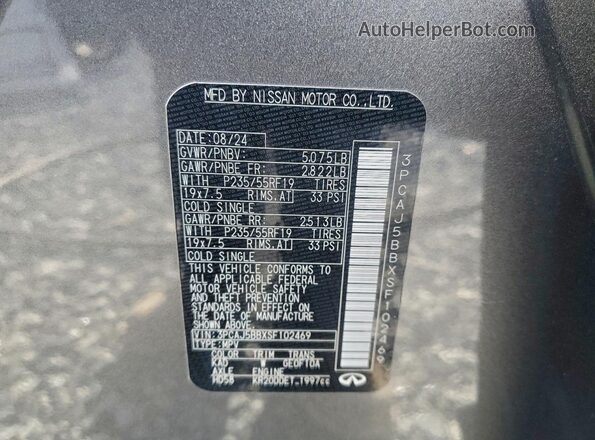 3PCAJ5BBXSF102469 2025 INFINITI QX50 Gray Панорамний вид салону 360°