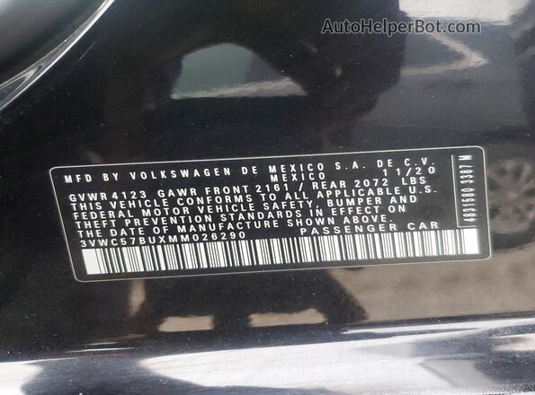 3VWC57BUXMM026290 2021 VOLKSWAGEN JETTA Black Vista del compartimento del motor