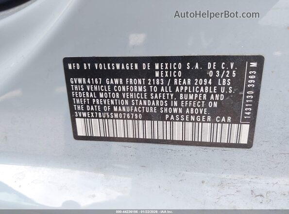3VWEX7BU5SM076790 2025 VOLKSWAGEN JETTA Blue Widok komory silnika