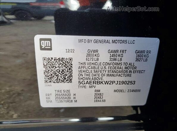 5GAERBKW2PJ190253 2023 BUICK ENCLAVE Черный 