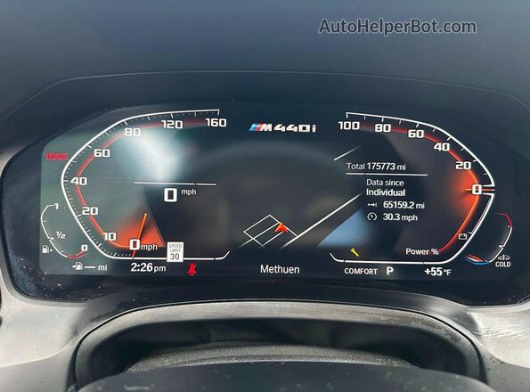 WBA13AR09MCF20741 2021 BMW M4 Black Instrument cluster view