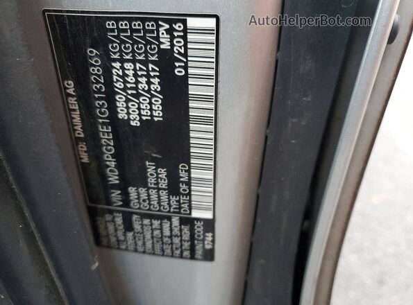 WD4PG2EE1G3132869 2016 MERCEDES-BENZ METRIS Серый Вид наклейки с VIN-кодом