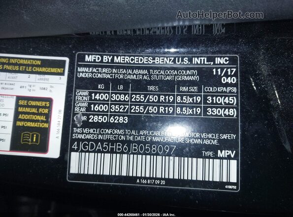 4JGDA5HB6JB058097 2018 MERCEDES-BENZ GLE 350 Черный Вид подкапотного пространства