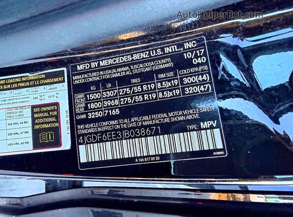 4JGDF6EE3JB038671 2018 MERCEDES-BENZ GLS Black Widok wnętrza z tyłu