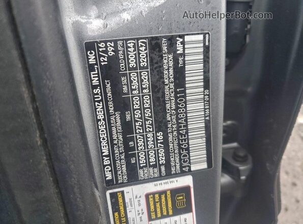 4JGDF6EE4HA886011 2017 MERCEDES-BENZ GLS Серый Вид наклейки с VIN-кодом
