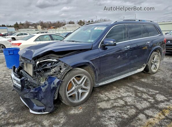 4JGDF7DE6JB054810 2018 MERCEDES-BENZ GLS Синий Передняя левая четверть