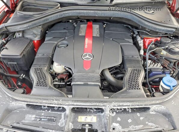 4JGED6EB7JA098300 2018 MERCEDES-BENZ GLE Burgundy Vista del compartimento del motor