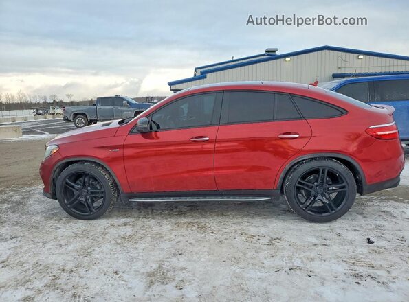 4JGED6EB7JA098300 2018 MERCEDES-BENZ GLE Burgundy Vista de la etiqueta del VIN