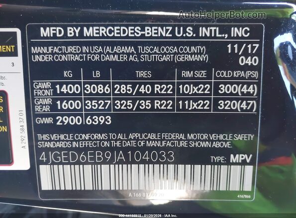 4JGED6EB9JA104033 2018 MERCEDES-BENZ AMG GLE 43 COUPE Черный Вид подкапотного пространства