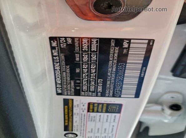 4JGFB4EB7SB366353 2025 MERCEDES-BENZ GLE White Vista de la etiqueta del VIN