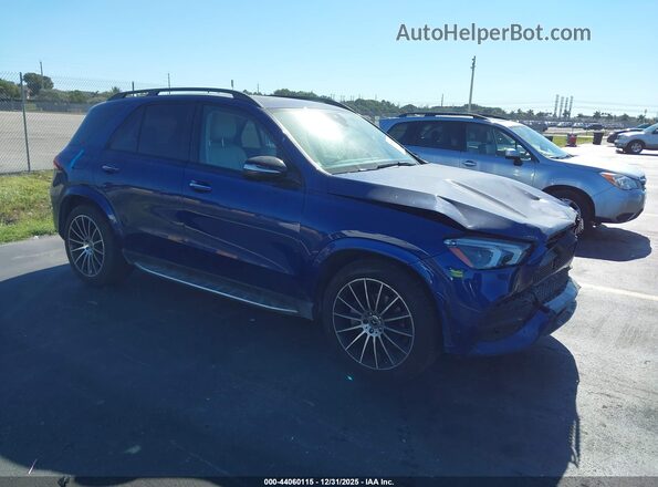 4JGFB4JB9MA494740 2021 MERCEDES-BENZ GLE 350 Синий Передняя правая четверть