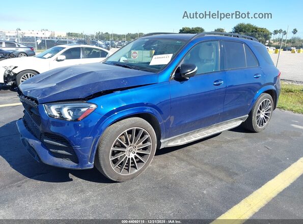 4JGFB4JB9MA494740 2021 MERCEDES-BENZ GLE 350 Синий Передняя левая четверть