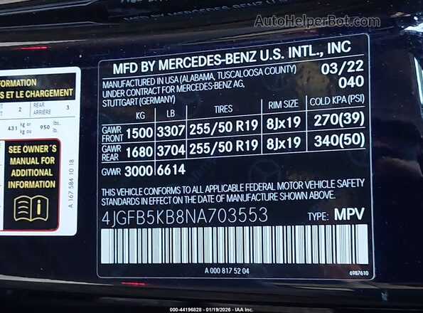 4JGFB5KB8NA703553 2022 MERCEDES-BENZ GLE 450 Black Вид підкапотного простору