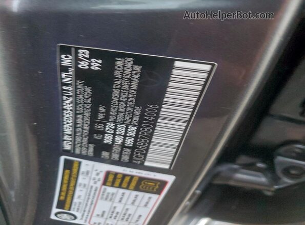 4JGFD6BB7RB014006 2024 MERCEDES-BENZ GLE Gray Widok naklejki z numerem VIN