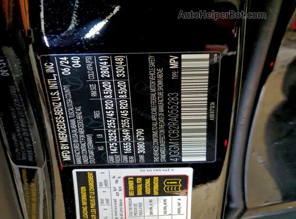 4JGGM1CB2RA055283 2024 MERCEDES-BENZ EQE Черный Вид наклейки с VIN-кодом
