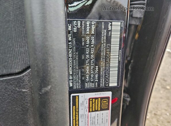 4JGGM5DB8SA064873 2025 MERCEDES-BENZ EQE Black VIN კოდის სტიკერის ხედი