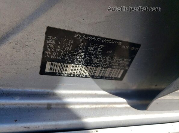 4S3GTAL6XN3703784 2022 SUBARU IMPREZA Silver Vista del compartimento del motor
