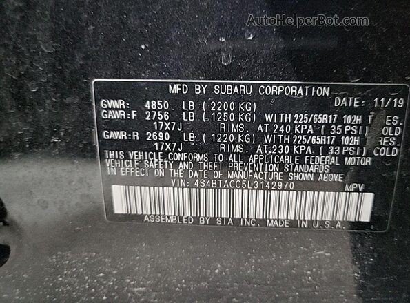 4S4BTACC5L3142970 2020 SUBARU OUTBACK  