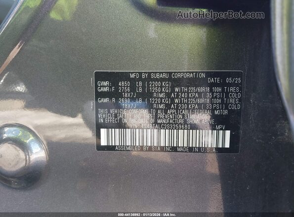 4S4BTALC2S3259680 2025 SUBARU OUTBACK Серый Вид подкапотного пространства