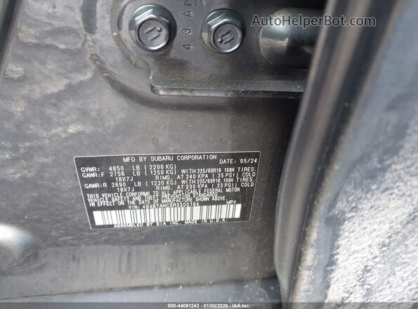 4S4BTANC5R3300164 2024 SUBARU OUTBACK Gray Widok komory silnika