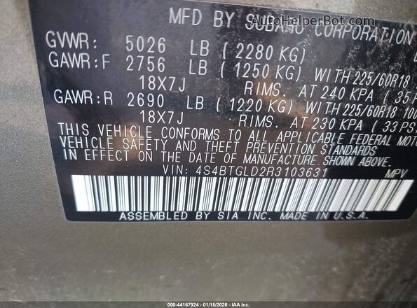 4S4BTGLD2R3103631 2024 SUBARU OUTBACK Зеленый Вид подкапотного пространства