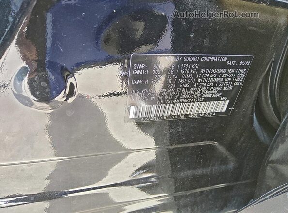 4S4WMARD6P3419193 2023 SUBARU ASCENT Черный Вид наклейки с VIN-кодом