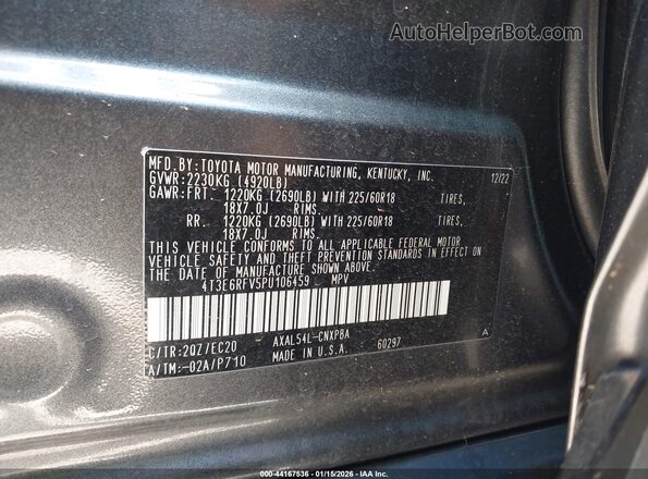 4T3E6RFV5PU106459 2023 TOYOTA RAV4 HYBRID Серый Вид подкапотного пространства