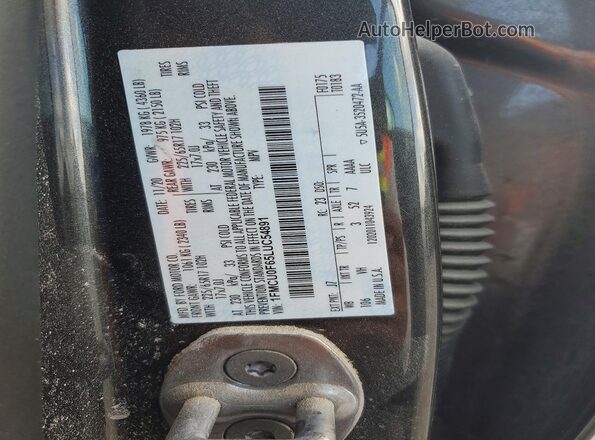 1FMCU0F65LUC54891 2020 FORD ESCAPE Угольный Вид наклейки с VIN-кодом