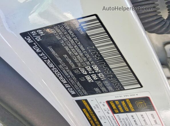 55SWF4JB6HU195372 2017 MERCEDES-BENZ C White Vista de la etiqueta del VIN