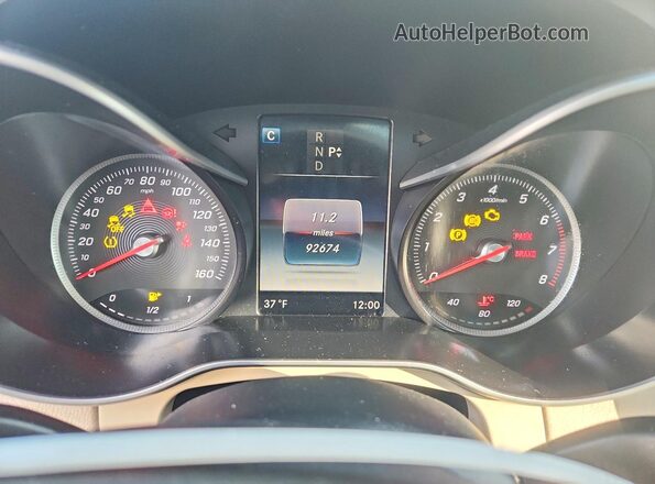 55SWF4KB3GU101946 2016 MERCEDES-BENZ C White Вид щитка приладів