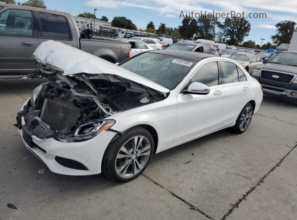 55SWF4KB3GU142173 2016 MERCEDES-BENZ C White წინა მარცხენა ხედი სამი მეოთხედიდან