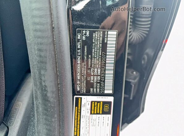 55SWF4KB3HU190077 2017 MERCEDES-BENZ C Black Vista interior trasera