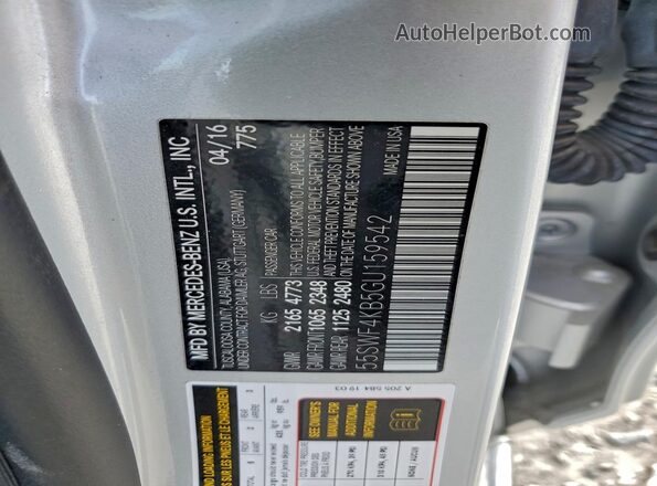 55SWF4KB5GU159542 2016 MERCEDES-BENZ C Silver Widok komory silnika
