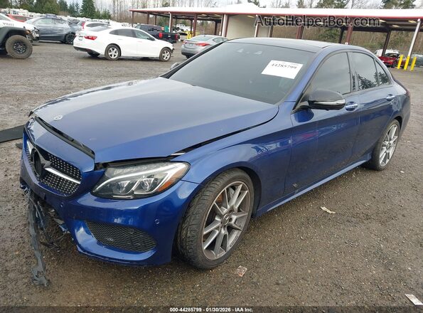 55SWF6EB5JU244735 2018 MERCEDES-BENZ AMG C 43 Blue წინა მარცხენა ხედი სამი მეოთხედიდან