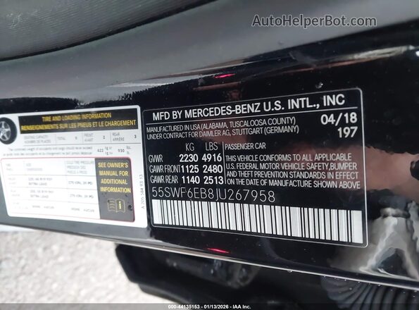 55SWF6EB8JU267958 2018 MERCEDES-BENZ AMG C 43 Black Вид підкапотного простору