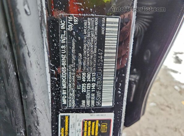 55SWF6EBXGU152447 2016 MERCEDES-BENZ C Black Вид наклейки з VIN-кодом