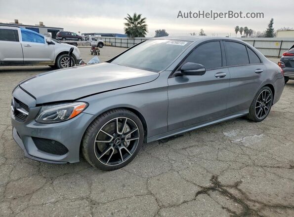 55SWF6EBXHU208372 2017 MERCEDES-BENZ C Gray Front left