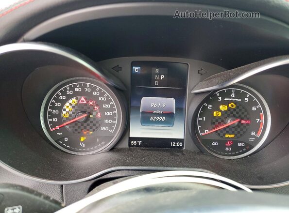 55SWF6EBXHU208372 2017 MERCEDES-BENZ C Gray Instrument cluster view