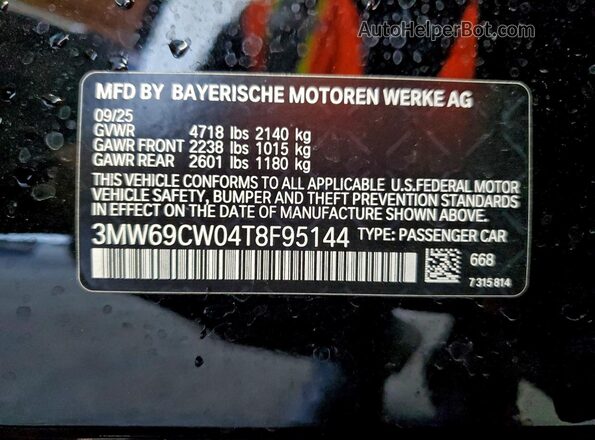 3MW69CW04T8F95144 2026 BMW OTHER Black Widok komory silnika