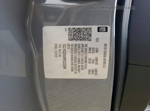 1G1YA2D4XR5115304 2024 CHEVROLET CORVETTE Gray Widok naklejki z numerem VIN